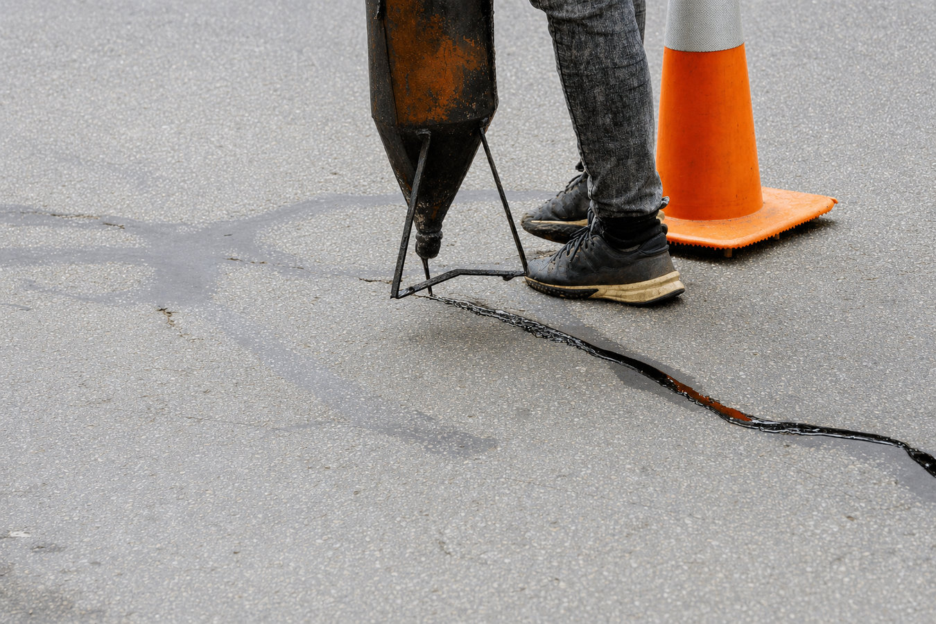 Asphalt crack sealing