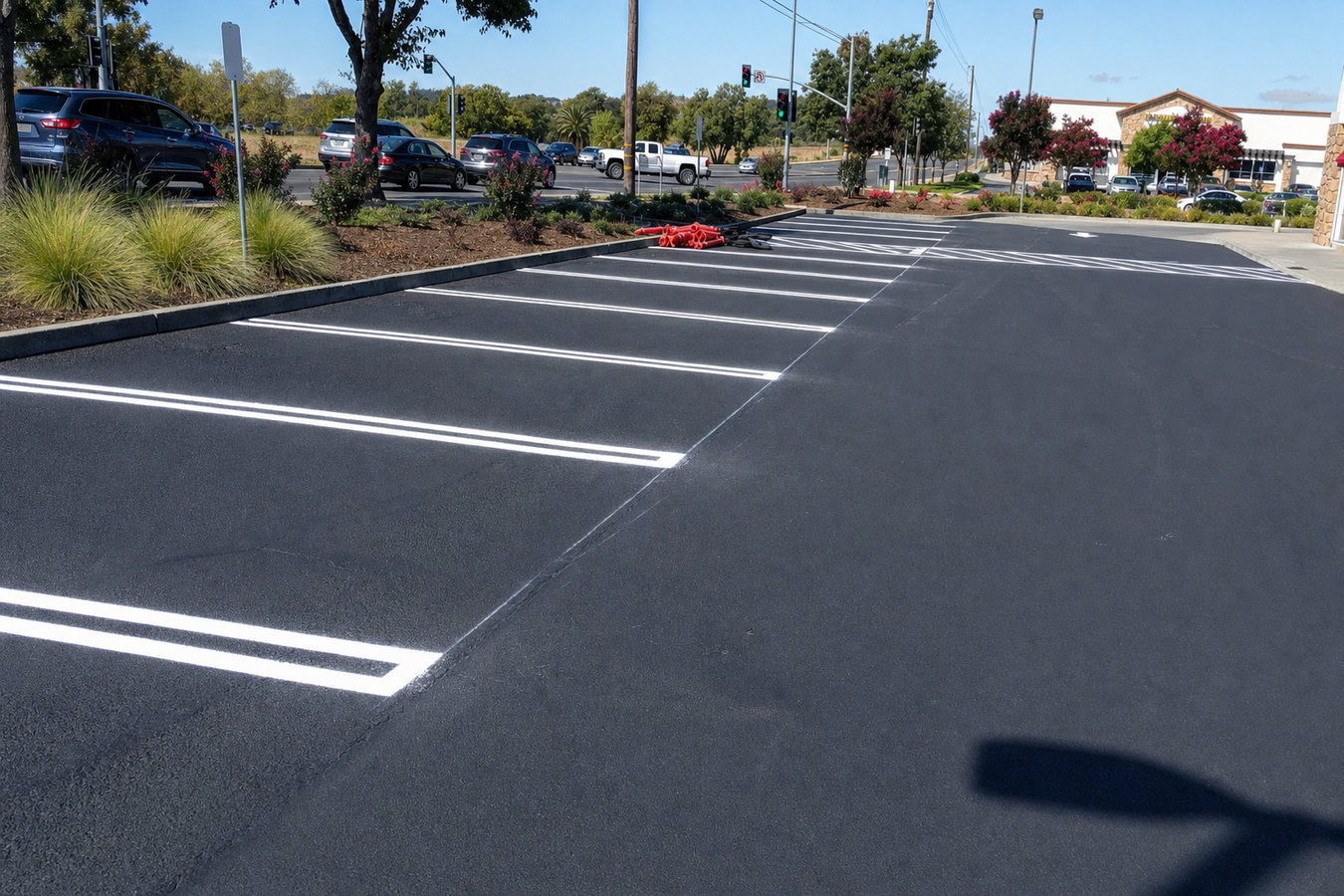 Asphalt sealcoating